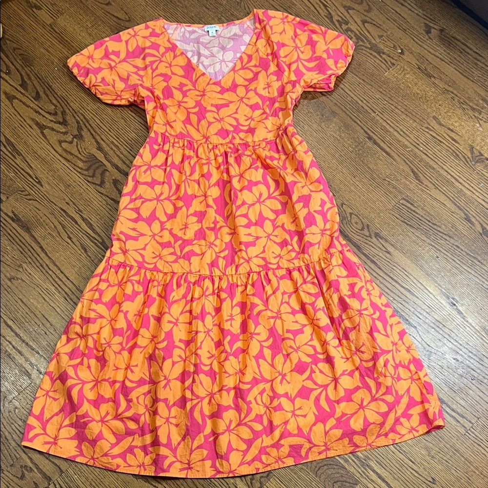 J. Crew Pink and Orange Floral Top